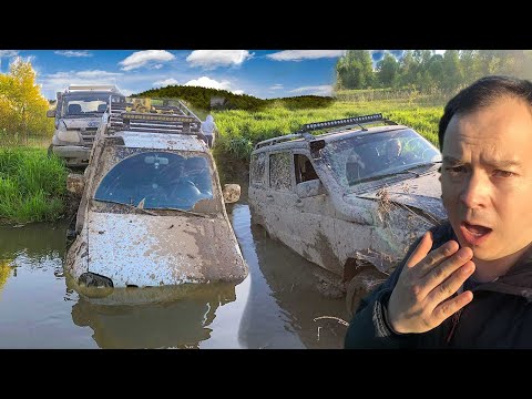 Видео: Поспорили внедорожники УАЗ против Suzuki Jimny КТО ПРОЕДЕТ БРОД и БОЛОТО Крутая Заруба