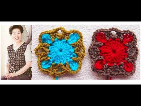 Видео: Квадрат крючком для начинающих. Супер просто! *Square crochet Super easy* Мотивы крючком  Урок 398