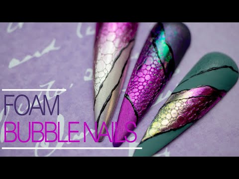 Видео: Дизайн Ногтей Пеной Или Эффект "Bubbles"- Новый Тренд 2020