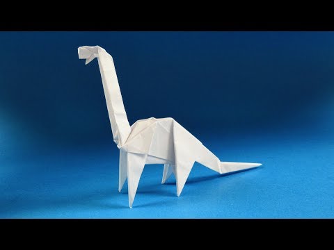 Видео: Как сделать оригами динозавра. Оригами Диплодок