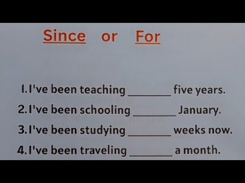 Видео: Упражнение по английской грамматике: SINCE против FOR