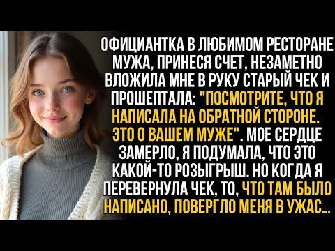 Видео: Официантка в любимом ресторане мужа подсунула мне старый чек, но когда я прочла, что там на оборо