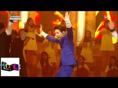 Видео: Генри, каждый поймал скрипку соло 'Fantastic' @ популярная песня Inkigayo 140713