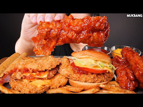 Видео: бургер и жареный цыпленок KFC BURGERS 🍔 FRIED CHICKEN 🍗 CHEESE STICK EATING ASMR MUKBANG