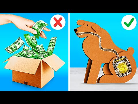 Видео: ГЕНИАЛЬНЫЕ ПОДЕЛКИ ИЗ КАРТОНА 📦 Невероятно крутые лайфхаки и крафты от 123GO!
