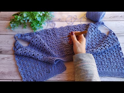 Видео: Ажурный кардиган крючком. Кардиган "Laura". Часть 3. Росток. Подрезы.