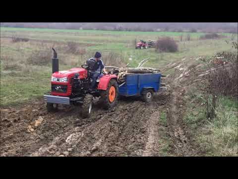 Видео: Mіні трактор SHIFENG 350L не вийшов в підйом,а Т-16 зміг/ Mini-tractor stuck on hill, passed by T16