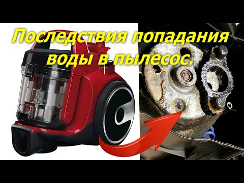 Видео: Что будет если вода попадет в двигатель пылесоса. Пылесос не включается, попала вода.