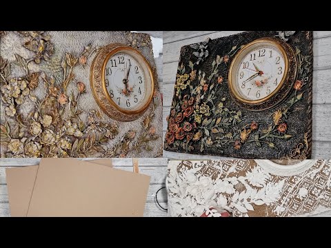 Видео: Панно- часы из картона.