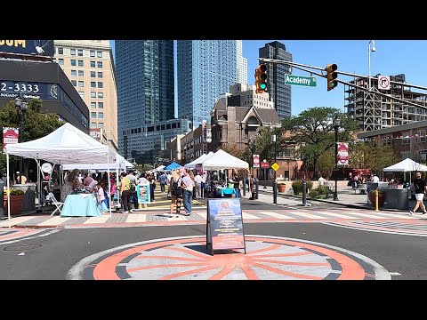 Видео: Прогулка по площади Берген в субботний день / Осень в Америке