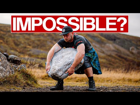 Видео: Выносливый спортсмен против камня Хусафеля (186 кг/410 фунтов)