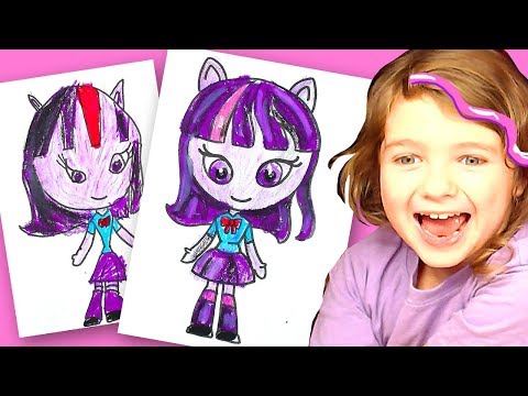 Видео: Рисуем с КАТЕЙ Пони / Сумеречная ИСКОРКА Девушка Эквестрии