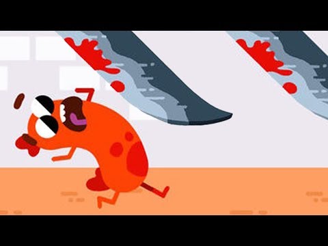 Видео: Беги Сосиска Беги прикольная   игра для телефона как Том за Золотом с героем в виде Сосиски
