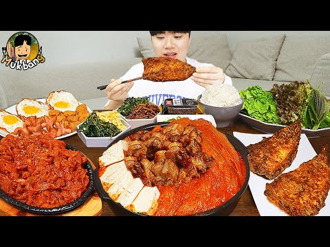 Видео: ASMR MUKBANG | кимчи ччиге, пибимбап, Жареная рыба рецепт ! принимать пищу