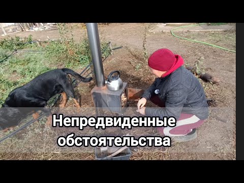 Видео: Навалило земли, отключили газ, топим печь, посадили клубнику. 
