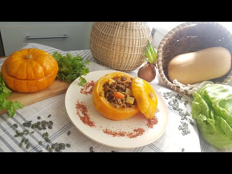 Видео: Фаршированная тыква с грибами, вкусно и полезно!