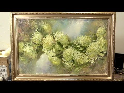 Видео: Хризантемы за 2 часа. How to paint chrysanthemum for 2 hours. Живопись маслом. Как рисовать цветы