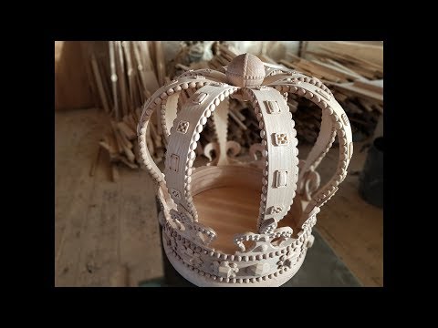Видео: Large carved CROWN with CNC. Большая резная корона на ЧПУ