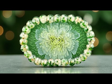 Видео: #357 Подставка под стаканчик Green Goddess Crackle Back Stone Edge Bloom из эпоксидной смолы. Урок