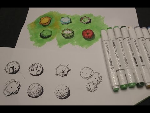 Видео: Ландшафтный скетчинг: работа с маркерами