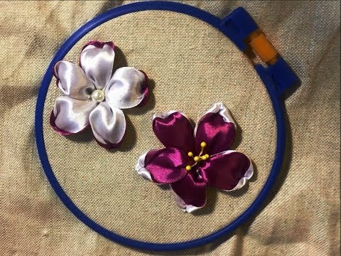 Видео: Красивый и простой цветок из атласной ленты /A beautiful and simple flower made from satin ribbon