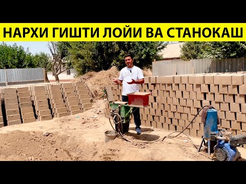 Видео: Нархи ғишти лойи ва станокаш дар як руз аз 800 то 1000 дона ғишти лойи мерезад#ғиштилойи