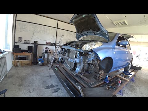 Видео: Перевод гаража под  LED  освещение.  Nissan Micra: замена радиатора кондера.