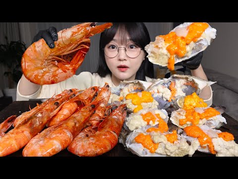 Видео: Креветки на гриле и Сырой краб🦐🦀Mukbang ASMR