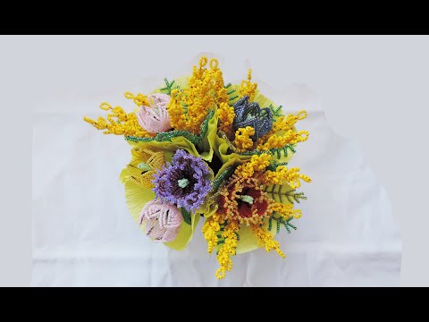 Видео: Махровый(бахромчатый)тюльпан из бисера/Terry (fringed) beaded tulip