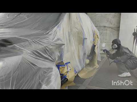 Видео: Покраска в переход по базе с размытием по лаку,переварка и напыляемый герметик