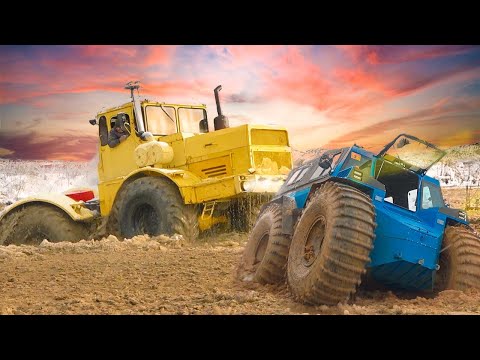 Видео: Битва вездеходов на бездорожье Трактор К700 показал как надо 30 разных вездеходов в ледяном болоте