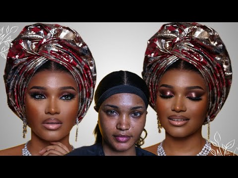 Видео: Урок безупречного нигерийского свадебного макияжа #makeupturorial
