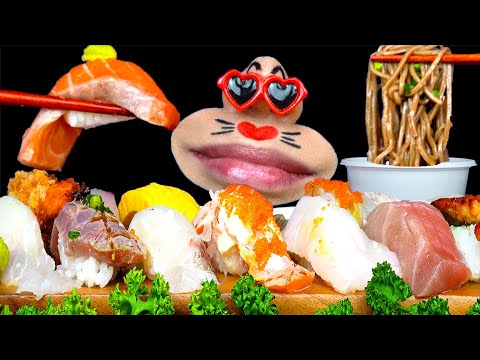 Видео: [MUKBANG] суши и гречневая лапша