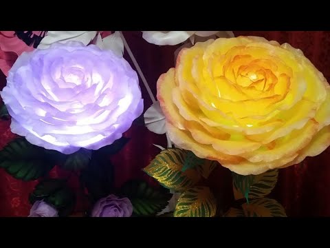 Видео: МК Роза из НПЭ. Торшер. Часть 1. Тонировка лепестков, стебель, листья, проводка.