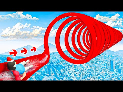 Видео: САМАЯ ЭКСТРЕМАЛЬНАЯ ВОДНАЯ ГОРКА ИЗ КОСМОСА В ГТА 5 ? - РЕАЛЬНАЯ ЖИЗНЬ В GTA 5