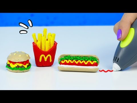 Видео: РИСУЮ МИНИ БУРГЕР, КАРТОШКУ ФРИ КАК ИЗ МАКДОНАЛЬДС НОВОЙ 3D РУЧКОЙ ЧТО ВНУТРИ?