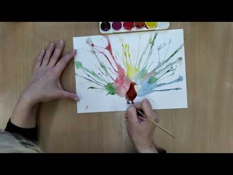 Видео: Кляксография - Павлин