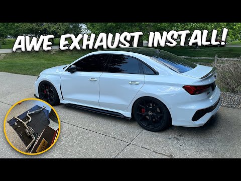 Видео: Audi RS3 - Установка выхлопной системы AWE и клипсы