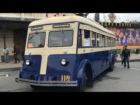 Видео: (СПБ) Троллейбус ЯТБ-2 №118 1938 на ТранспортФесте 2025 Обзор салона и остатки МТБ-82д №245 