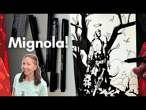Видео: Как рисовать как Майк Миньола | Мастер-класс по рисованию ручкой и чернилами