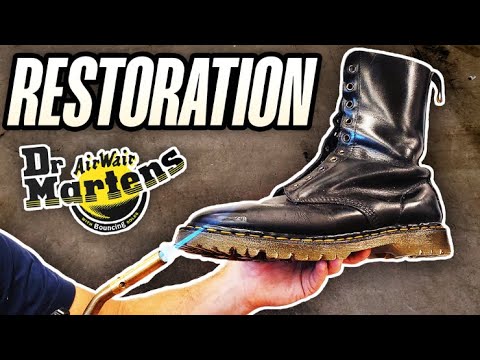 Видео: Реставрация Dr. Martens (с использованием ОРИГИНАЛЬНЫХ деталей и ОГНЯ)