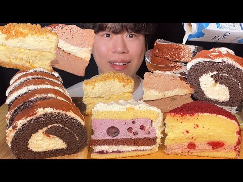 Видео: СУБТИТРЫ) Десертный мукбанг из Starbucks (ASMR), рулет с тирамису, чизкейк, фруктовый торт