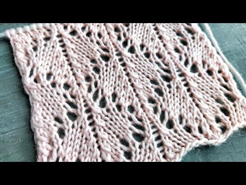 Видео: Элегантный узор с ажурными ромбами для вязания свитеров, пледов