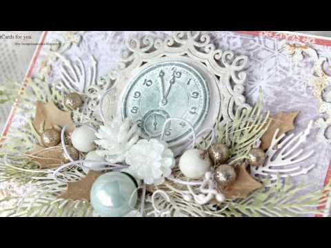 Видео: Открытка с камином к Новому году. Скарпбукинг.