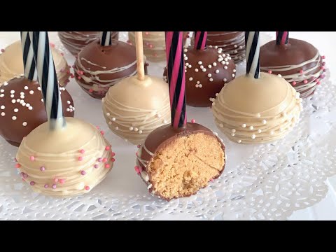 Видео: Карамельные Кейк Попсы рецепт // Caramel Cake Pops Recipe