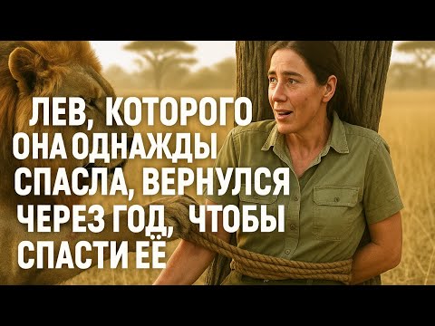 Видео: Лев, которого она однажды спасла, вернулся через год, чтобы спасти её.