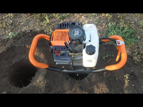 Видео: Мотобур ,бензобур  Хопер 520 за 8т.р ,обзор, бурение мотобуром.