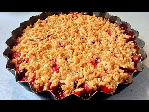 Видео: Пирог из песочного теста с крыжовником Английский десерт Крамбл