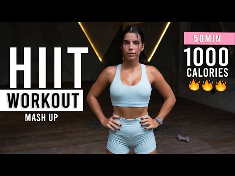 Видео: 50-МИНУТНАЯ ИНТЕНСИВНАЯ ТРЕНИРОВКА HIIT | Сжигаем 1000 калорий | Кардио на всё тело дома, без пов...
