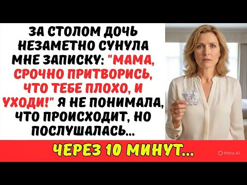 Видео: «ПРИТВОРИСЬ больной и УХОДИ отсюда», — написала мне ДОЧЬ во время завтрака. Через десять минут...